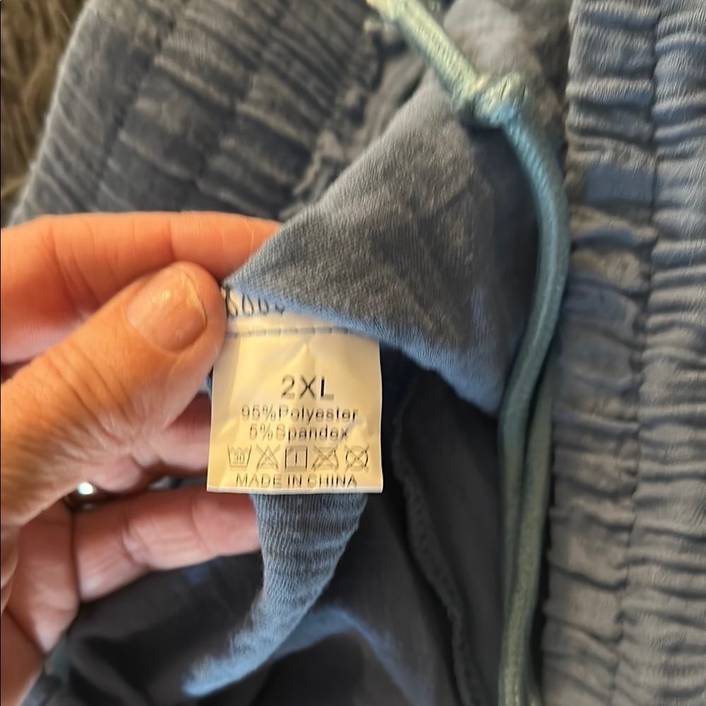 Casual Light Blue Drawstring Pants - Picture 4 of 5